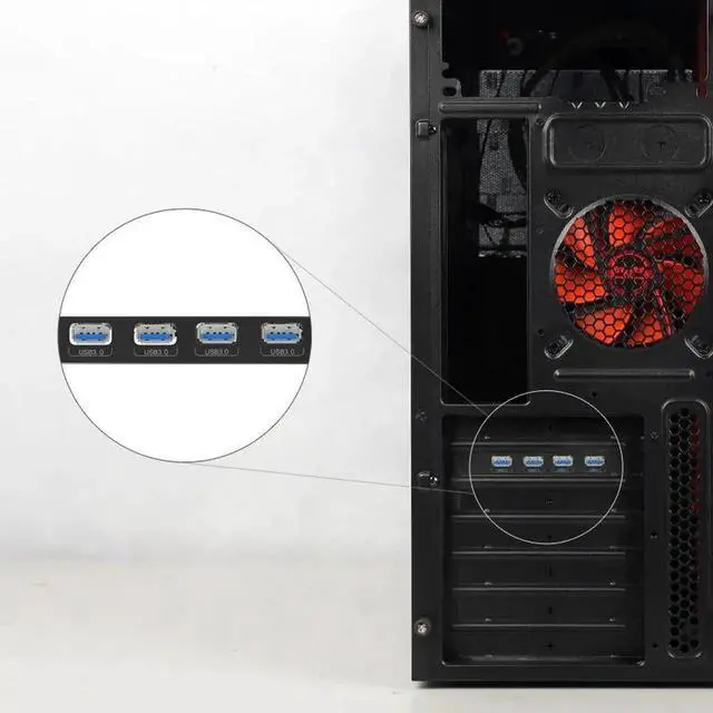 Alt view image 4 of 5 - 4 Ports USB 3.0 PCI-E Card PCI Express USB 3.0 Controller USB3.0 To PCIE Extension Hub Adapter with Low Profile Bracket