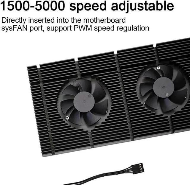 Alt view image 2 of 7 - Aomoproing GPU Backplate Memory Radiator For RTX 3090 3080 3070 Series Graphics Card VGA VRAM, Aluminum Panel + Dual PWM Fan Cooling Cooler With 1mm Laird Tflex 500 Thermal Pad