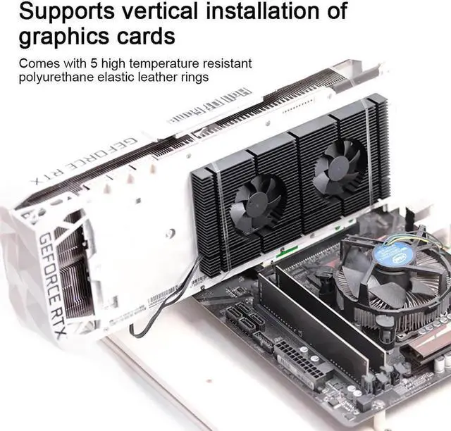 Alt view image 6 of 7 - Aomoproing GPU Backplate Memory Radiator For RTX 3090 3080 3070 Series Graphics Card VGA VRAM, Aluminum Panel + Dual PWM Fan Cooling Cooler With 1mm Laird Tflex 500 Thermal Pad