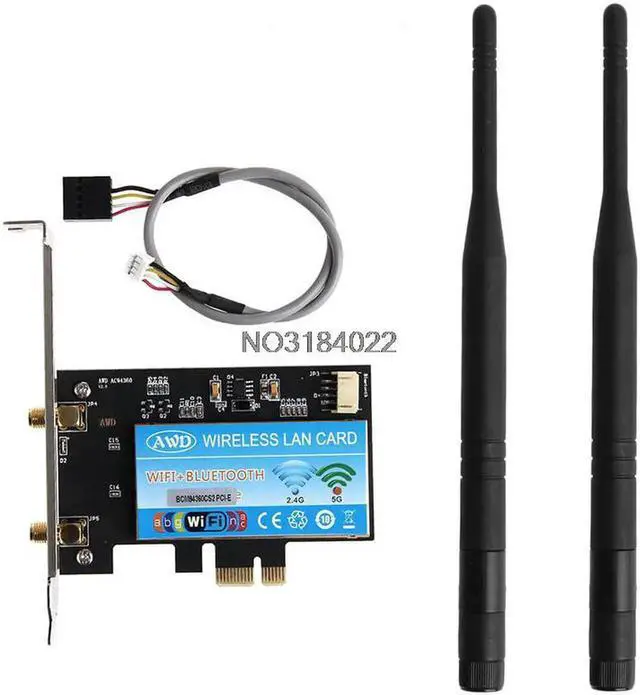 Alt view image 5 of 6 - BT4.0 BCM94360CS2 PCI-E 867Mbps 802.11AC Dual Band Wifi PCI-Express Adapter Card