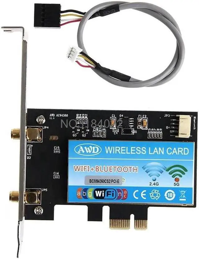Alt view image 6 of 6 - BT4.0 BCM94360CS2 PCI-E 867Mbps 802.11AC Dual Band Wifi PCI-Express Adapter Card