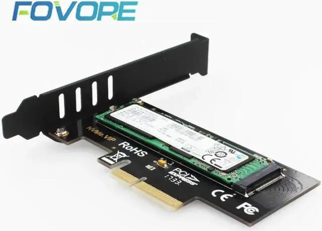 Alt view image 3 of 6 - M.2 NVMe SSD NGFF to PCIE X4 adapter M Key interface card Suppor PCI-e PCI Express 3.0 x4 2230-2280 Size m.2 FULL SPEED