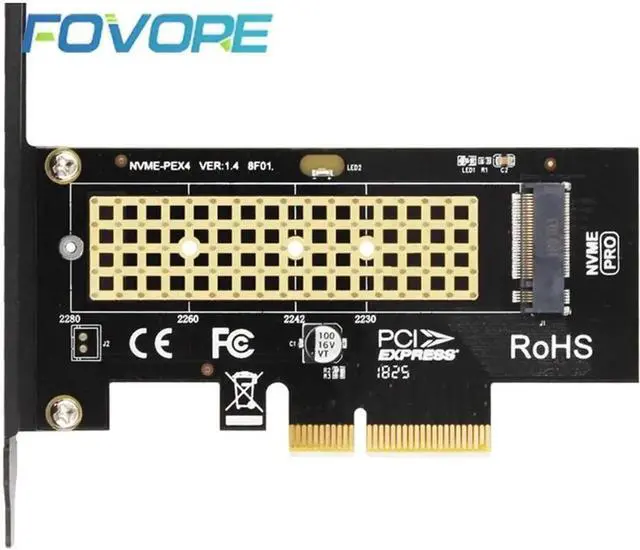 Alt view image 6 of 6 - M.2 NVMe SSD NGFF to PCIE X4 adapter M Key interface card Suppor PCI-e PCI Express 3.0 x4 2230-2280 Size m.2 FULL SPEED