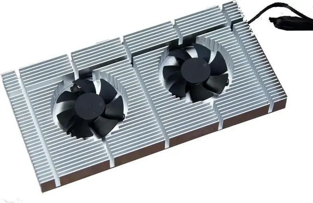 Alt view image 6 of 7 - Aomoproing GPU Backplate Radiator Memory Cooler Aluminum Panel + Dual PWM Fan VRAM Heatsink Graphics Card Backplane For RTX 3090 3080 3070 Radiator With 1mm Thermal Pad 500