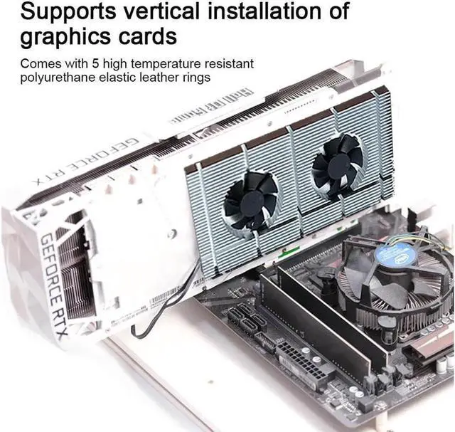 Alt view image 5 of 7 - Aomoproing GPU Backplate Radiator Memory Cooler Aluminum Panel + Dual PWM Fan VRAM Heatsink Graphics Card Backplane For RTX 3090 3080 3070 Radiator With 1mm Thermal Pad 500