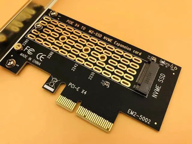 Alt view image 2 of 6 - PCIE M2 Riser Card PCI-E PCI Express 3.0 X4 to NVMe M.2 M KEY NGFF SSD Adapter Support 2230 2242 2260 2280 Size NVMe M.2 SSD