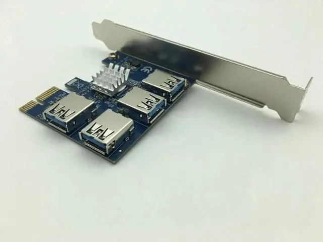 Alt view image 4 of 6 - 4 Slots PCI E 1 to 4 PCI Express 16X Slot External PCIE Riser Card Adapter Board USB 3.0 Converter for BTC Miner Mining Machine
