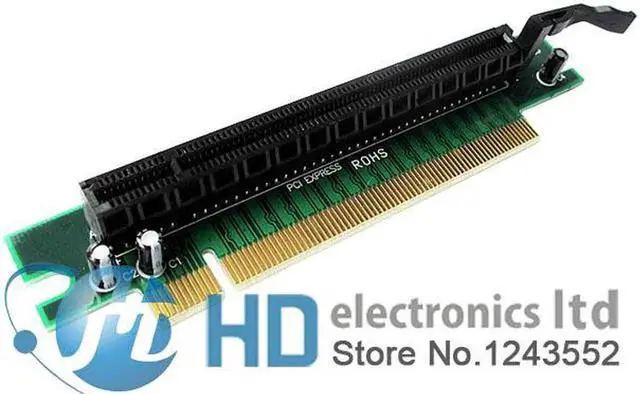 Main image of PCI-E PCI Express x16 to x16 90 Degree Right Angle Riser Card For 1U 2U PC