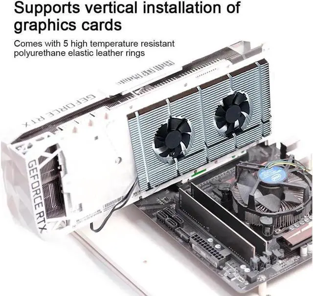 Alt view image 6 of 7 - GPU Backplate Radiator Memory Cooler Aluminum Panel + Dual PWM Fan VRAM Heatsink Graphics Card Backplane For RTX 3090 3080 3070 Radiator With 1mm Thermal Pad 500