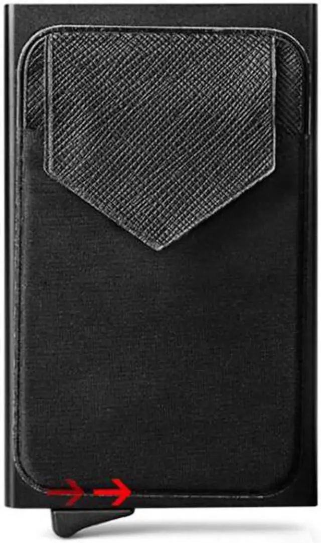 Alt view image 2 of 6 - Aluminum Wallet With Back Pocket ID Card Holder RFID Blocking Mini Slim Metal Wallet Automatic Pop up Credit Card Coin Purse