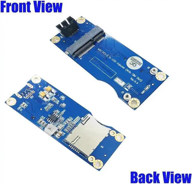 Alt view image 3 of 5 - Mini PCI Express PCIE to USB Adapter SIM Card Slot for WWAN/LTE Modul with 9pin USB Cable for Desktop Motherboard