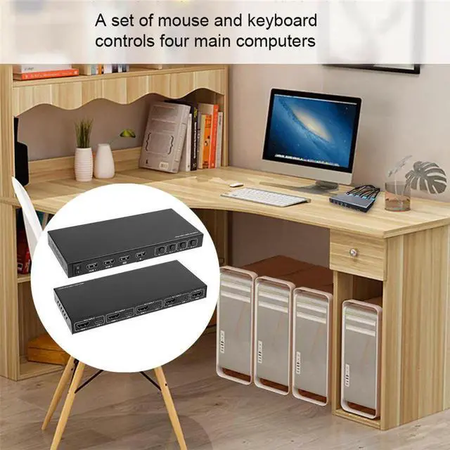 Alt view image 5 of 6 - 4 ports KVM Switcher with Type-c Interface 4K HDMI USB Sharer Video Display Box Splitter For Sharing Printer Keyboard Mouse