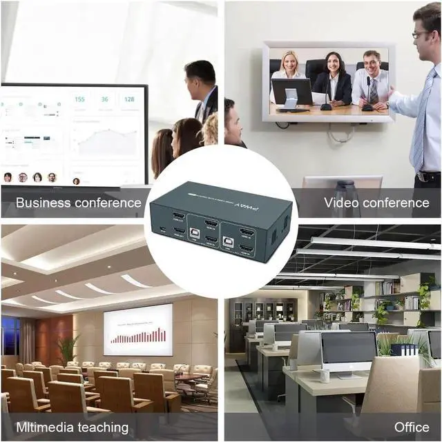 Main image of KVM Switch 2x2 Support Up To 4K@30Hz Video Two Group Splitter 4 USB2.0 Switch Keyboard Mouse Printer For PC Laptop ps5