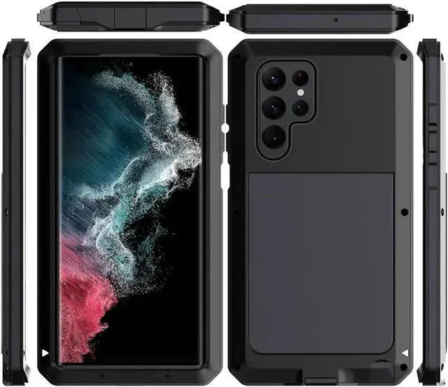 Main image of Metal Case Doom Armor Case Heavy Duty Mobile Phone Case for Samsung Galaxy S23 Plus Shockproof Cover(Black)