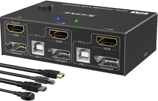 Main image of In 2 Out Input Display Or Kvm Laptop Display Monitors 2 Splitter Controls 2 Dual Computers Dual Switcher 60hz Cable