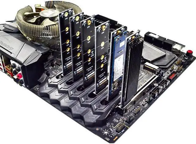 Alt view image 3 of 6 - PCIE to M2 Adapter NVMe SSD M2 PCIE X1 Raiser PCI-E PCI Express M Key Connector Supports 2230 2242 2260 2280 M.2 SSD Full Speed