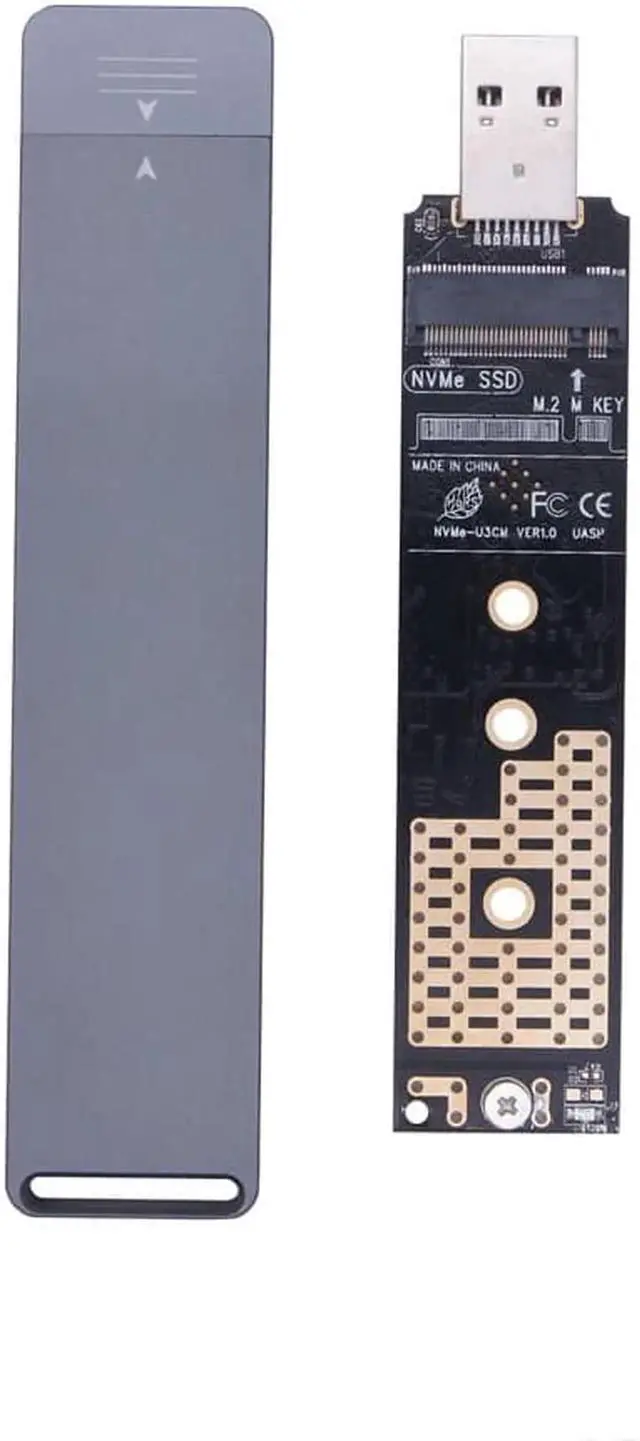 Alt view image 3 of 6 - NVME Case M.2 NVME Enclosure USB C Gen2 10Gbps PCIe NVME SSD Enclosure NVME M2 SSD Case Box Supports 2230/2242/2260/2280 M.2 SSD