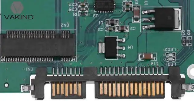 Alt view image 3 of 6 - M.2 NGFF/mSATA SSD to SATA III Converter Adapter Card Build in Mini PCI-e 52pin NGFF B Key Male Connector for Notebook PC SSD