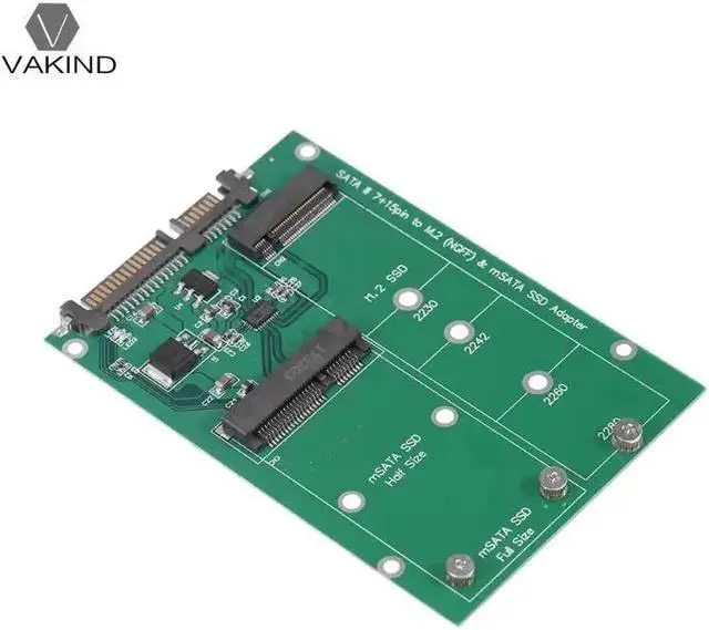 Alt view image 5 of 6 - M.2 NGFF/mSATA SSD to SATA III Converter Adapter Card Build in Mini PCI-e 52pin NGFF B Key Male Connector for Notebook PC SSD