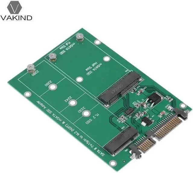 Alt view image 4 of 6 - M.2 NGFF/mSATA SSD to SATA III Converter Adapter Card Build in Mini PCI-e 52pin NGFF B Key Male Connector for Notebook PC SSD