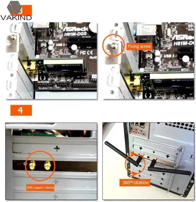 Alt view image 2 of 6 - Aomoproing 450Mbps 2.4G/5G WiFi Wireless LAN Card PCI-E X1 Network Adapter for Desktop