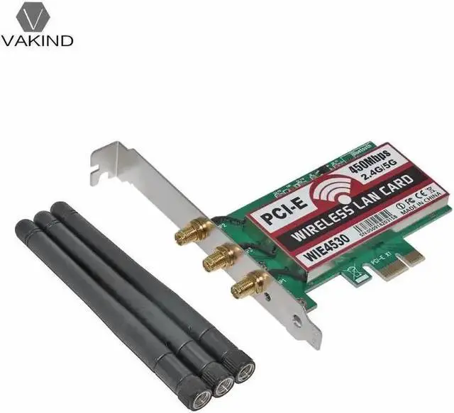 Alt view image 3 of 6 - Aomoproing 450Mbps 2.4G/5G WiFi Wireless LAN Card PCI-E X1 Network Adapter for Desktop