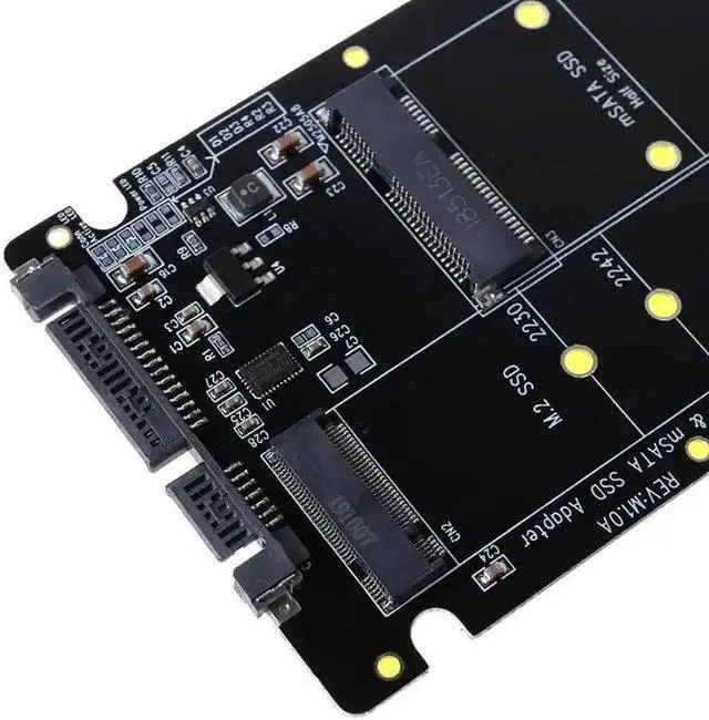 Alt view image 4 of 6 - 2 In 1 M.2 B+M Key Mini PCI E or mSATA SSD to SATA III Adapter Card for Full Msata SSD/ 2230/2242/2260/22x80 M2