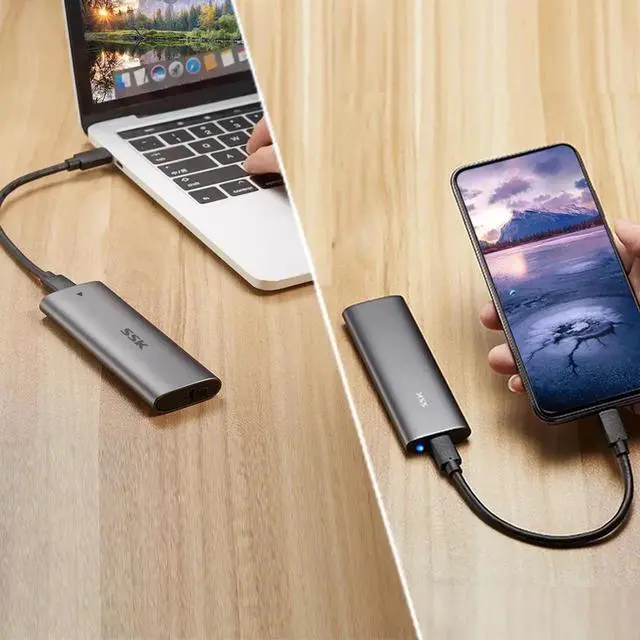 Alt view image 5 of 6 - M2 SSD Case NVME Enclosure M.2 to USB Type C 3.1 SSD Adapter for NVME PCIE NGFF SATA M/B Key SSD Disk Box M.2 SSD Case