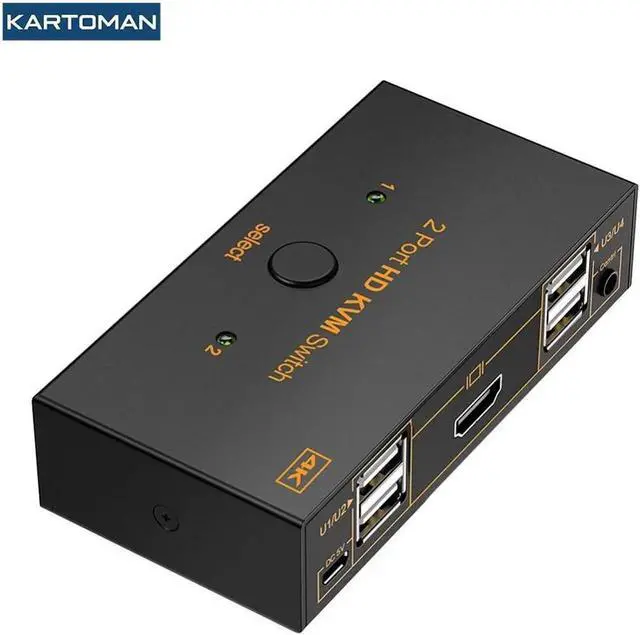 Main image of KVM switch USB 2.0 HDMI-compatible 4K Splitter Printer Mouse Keyboard Share Switcher Box Computer Controller Adapter
