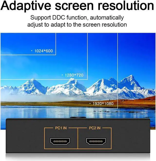 Alt view image 5 of 6 - KVM switch USB 2.0 HDMI-compatible 4K Splitter Printer Mouse Keyboard Share Switcher Box Computer Controller Adapter