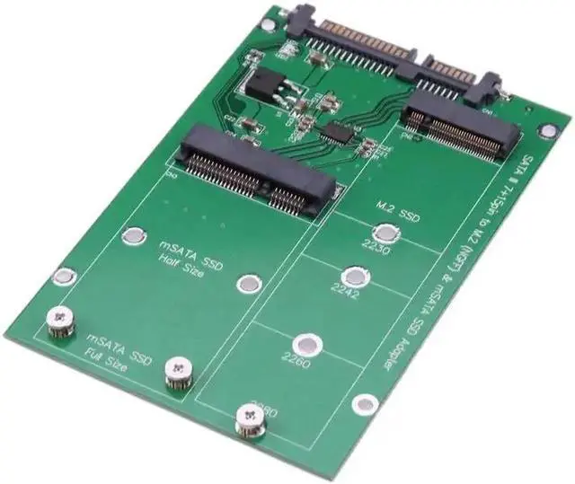 Alt view image 3 of 6 - M.2 NGFF/mSATA SSD to SATA III Converter Adapter Card Build in Mini PCI-e 52pin B Key Male Connector for Notebook PC SSD