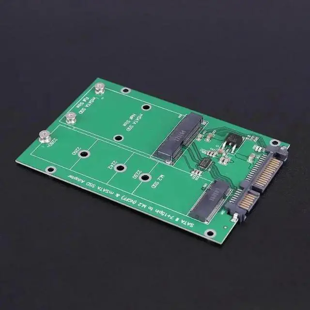 Alt view image 6 of 6 - M.2 NGFF/mSATA SSD to SATA III Converter Adapter Card Build in Mini PCI-e 52pin B Key Male Connector for Notebook PC SSD