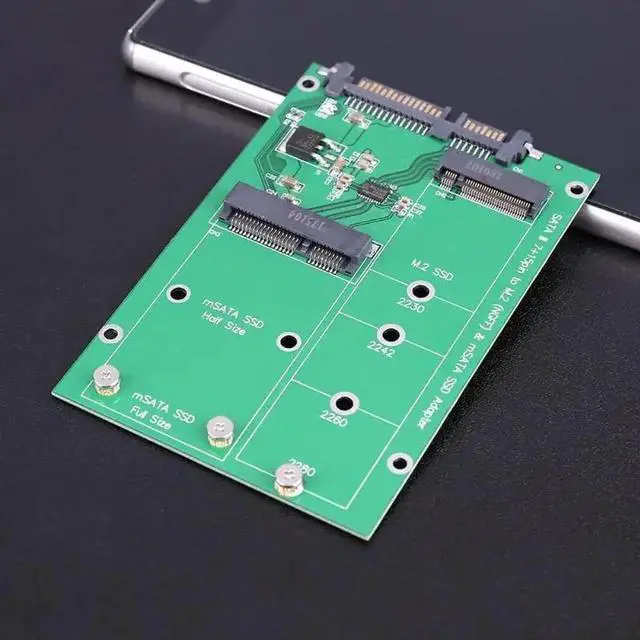 Alt view image 5 of 6 - M.2 NGFF/mSATA SSD to SATA III Converter Adapter Card Build in Mini PCI-e 52pin B Key Male Connector for Notebook PC SSD
