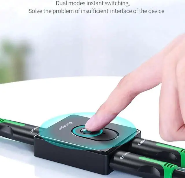 Alt view image 2 of 6 - Aomoproing Essager HD Split Switcher KVM Switch USB Box 2 Port 4K Plastic Switch Keyboard Black