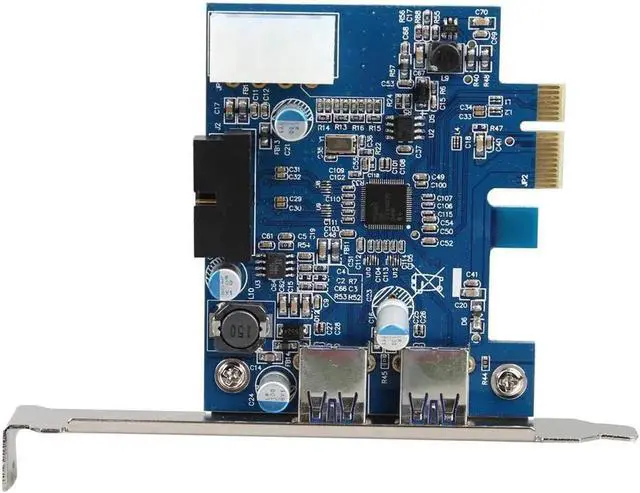 Alt view image 3 of 6 - 2 USB3.0 Ports PCI-E PCIE PCI Express Card 4 Pin IDE Power Connector 19 Pin Internal Header With TWO External 5Gbps SuperSpeed