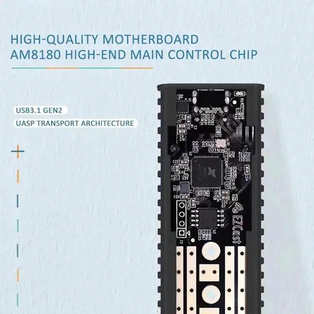 Alt view image 4 of 6 - M2 SSD Hard Case NVME PCIe Enclosure M.2 to USB Type C 3.1 GEN2 M Key Adapter USB C External SSD Solid State Drive Box