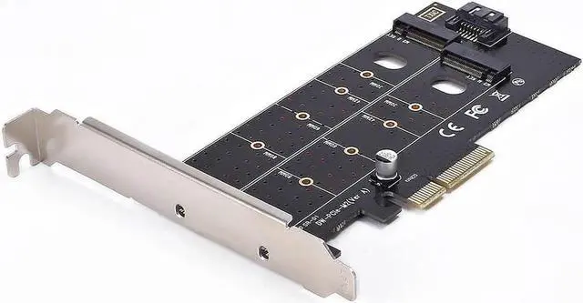 Alt view image 3 of 6 - Dual M.2 Pcie Adapter,M2 Ssd Nvme (M Key) Or Sata (B Key) 22110 2280 2260 2242 2230 To Pci E 3.0 X 4 Host Controller Expansio