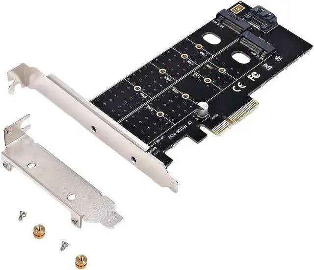 Alt view image 4 of 6 - Dual M.2 Pcie Adapter,M2 Ssd Nvme (M Key) Or Sata (B Key) 22110 2280 2260 2242 2230 To Pci E 3.0 X 4 Host Controller Expansio