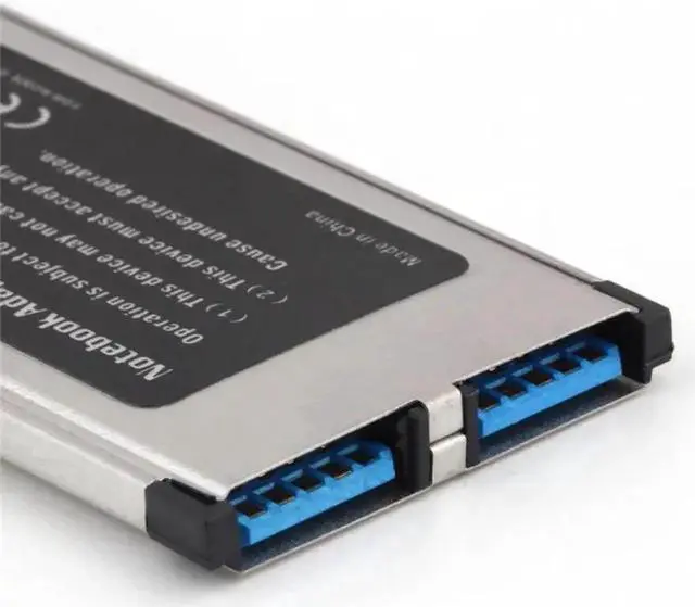 Alt view image 2 of 5 - High Speed Express Card Expresscard to USB 3.0 2 Port Adapter 34 mm Express Card Converter 5Gbps Transfer rate with Driver