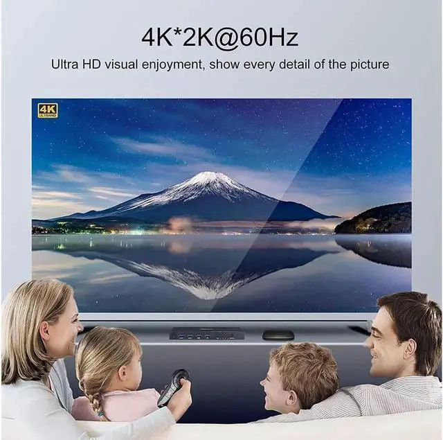 Alt view image 3 of 7 - Switch HDMI 4K @60Hz 4 Port Box, USB Switch with 4 USB 2.0 Hubs, 4 in 1 Out HDMI KVM Switch Support Wireless Keyboard and Mouse and hotkey Switching, No Power Require