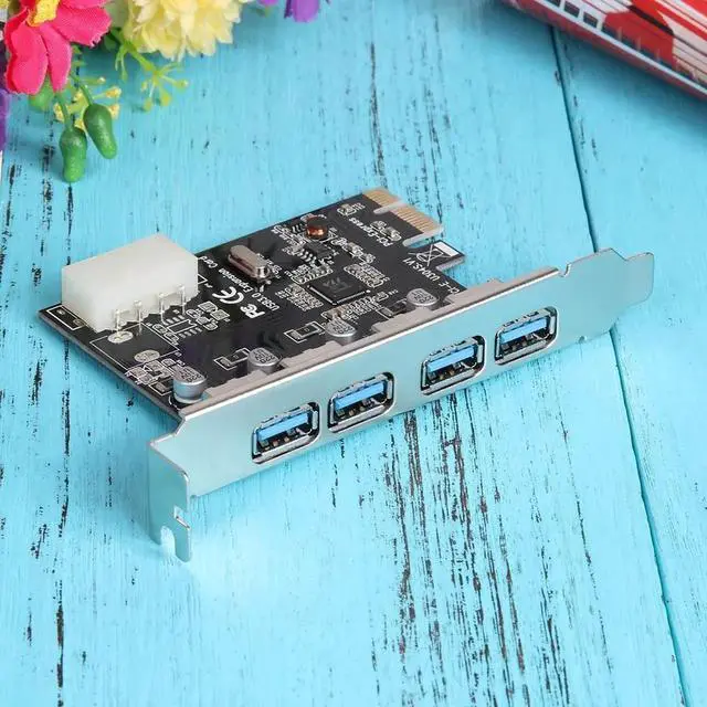 Alt view image 3 of 6 - 5Gbps USB3.0 PCI-E Expansion Card 4 Ports To USB3.0 Computer Expansion Card With 4pin Power Interface For PC Desktop