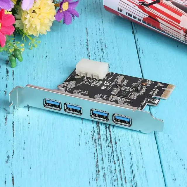 Alt view image 2 of 6 - 5Gbps USB3.0 PCI-E Expansion Card 4 Ports To USB3.0 Computer Expansion Card With 4pin Power Interface For PC Desktop