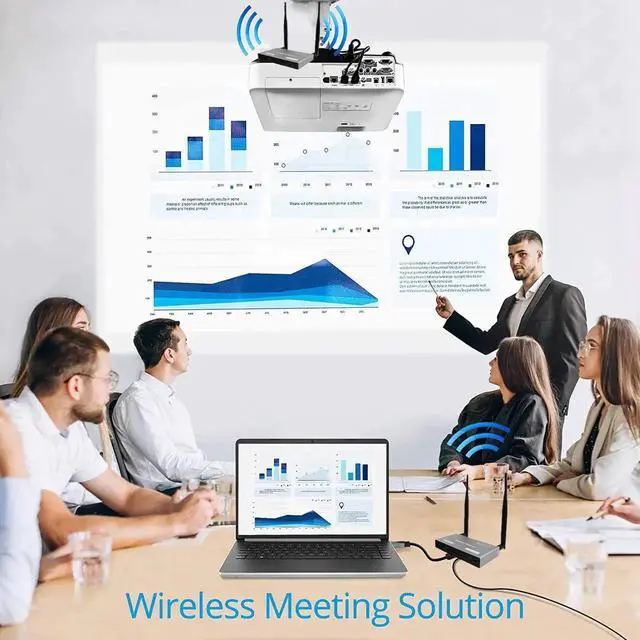 Alt view image 3 of 5 - 200M Wireless WiFi Transmitter Receiver USB KVM 1080P HDMI Loop IR Remote Wireless HDMI Extender Splitter Switch PC To Multi TV