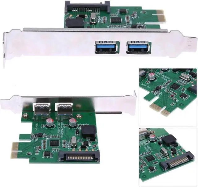 Alt view image 5 of 6 - Super Speed add on card 2Ports USB 3.0 to PCI-E Express Expansion card with 15-pin SATA Power Connector for Win XP/7/8/8.1/10
