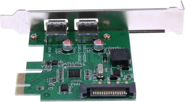 Alt view image 2 of 6 - Super Speed add on card 2Ports USB 3.0 to PCI-E Express Expansion card with 15-pin SATA Power Connector for Win XP/7/8/8.1/10