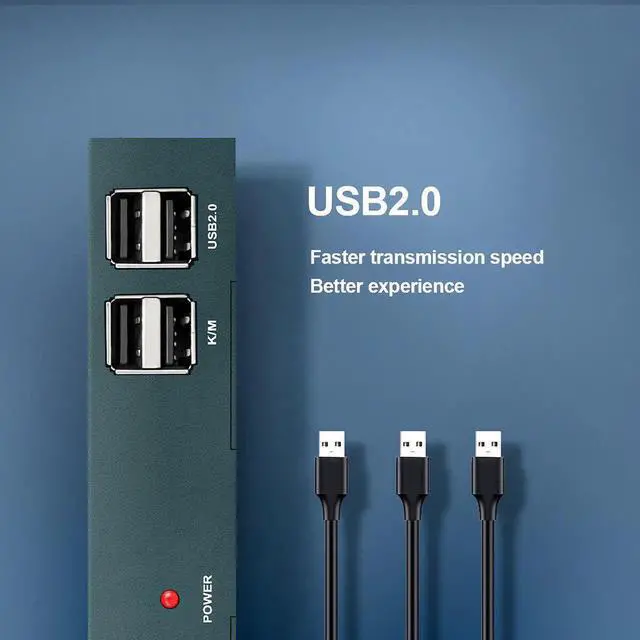 Alt view image 5 of 6 - 4K@60HZ HDMI KVM Switch 4 In 2 Out Support HDMI 2.0 HDCP 2.2 With USB 2.0 Port Hotkey Switch PC Printer Keyboard Mouse