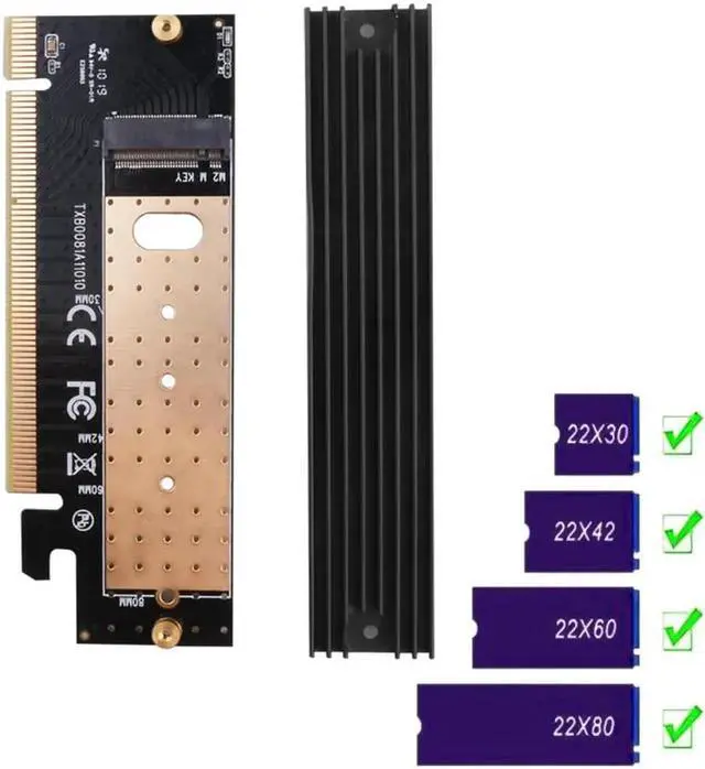 Alt view image 6 of 6 - M.2 NVMe SSD NGFF TO PCIE 3.0 X16 X4 Adapter M Key Interface Expansion Card Add On Card Full Speed Support 2230 to 2280 SSD