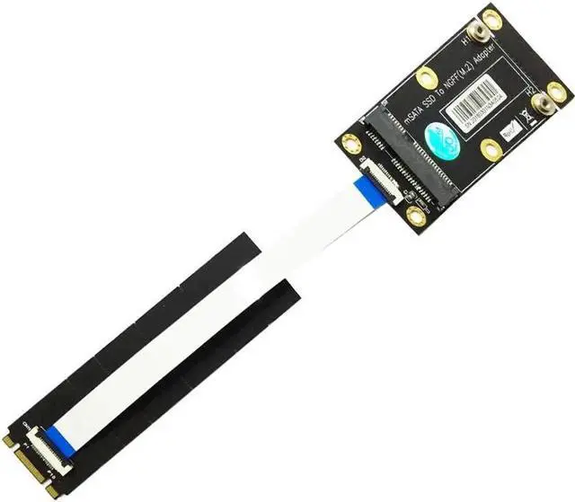Main image of mSATA SSD to M.2 NGFF Key B Adapter Converter Card Kits mSATA Adapter with FFC Cable Metal Extender Bracket Screws for Computer