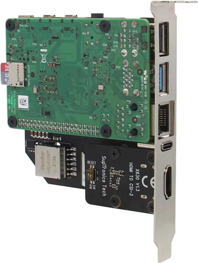 Alt view image 3 of 6 - Pi 4B PCIe KVM over IP PiKVM-A8 Support PiKVM v3 PoE ATX HDMI CSI