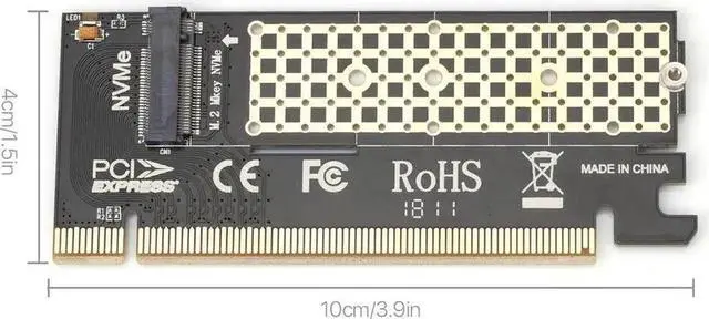 Alt view image 6 of 6 - M.2 NVMe SSD NGFF TO PCIE 3.0 X16 X4 Adapter M Key Interface Expansion Card Full Speed Support 2230 to 2280 SSD